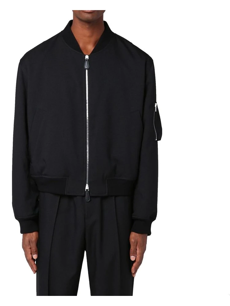 Black Polyester Bomber alternative