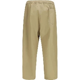 Beige Polyester Casual Pants