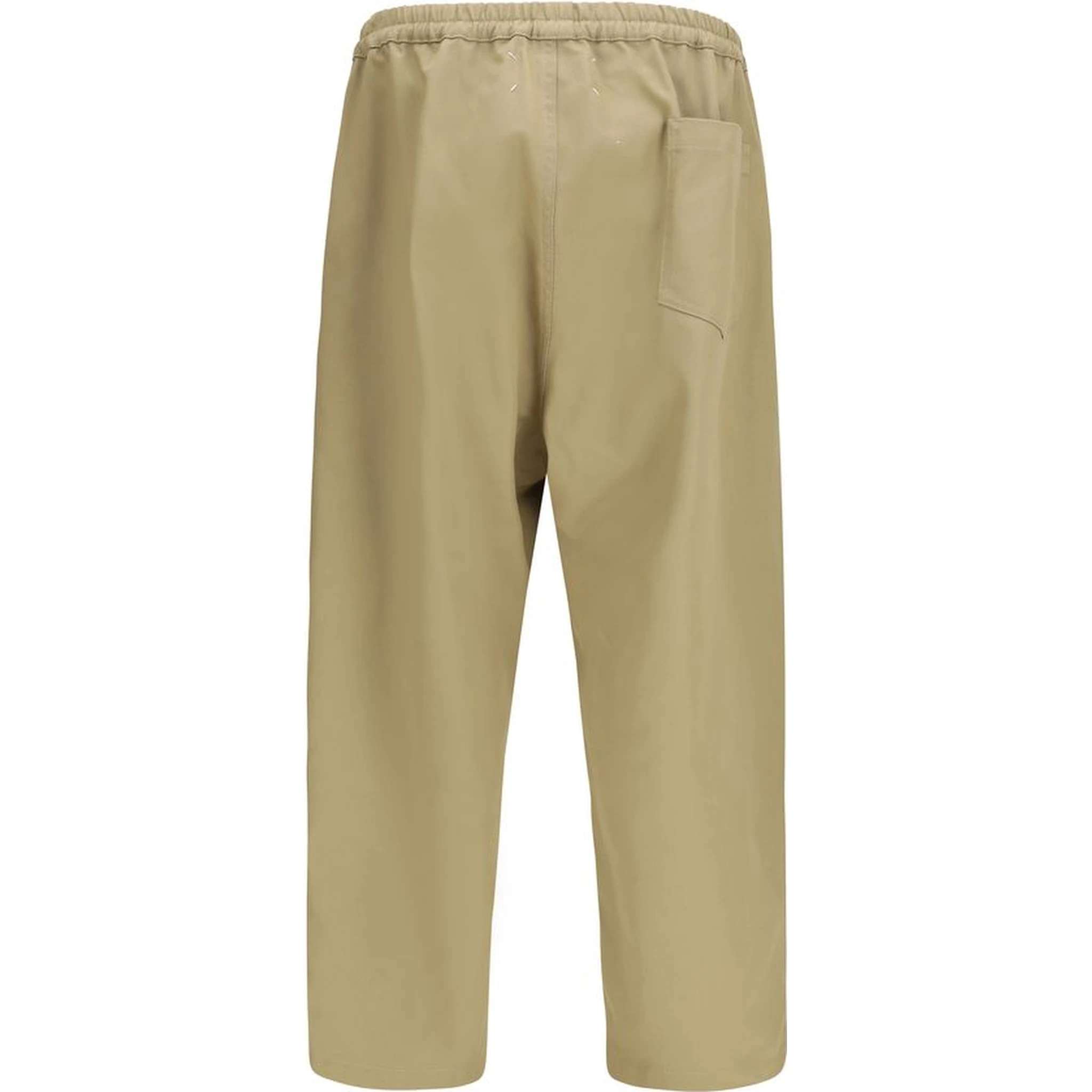 Beige Polyester Casual Pants