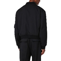 Black Polyester Bomber