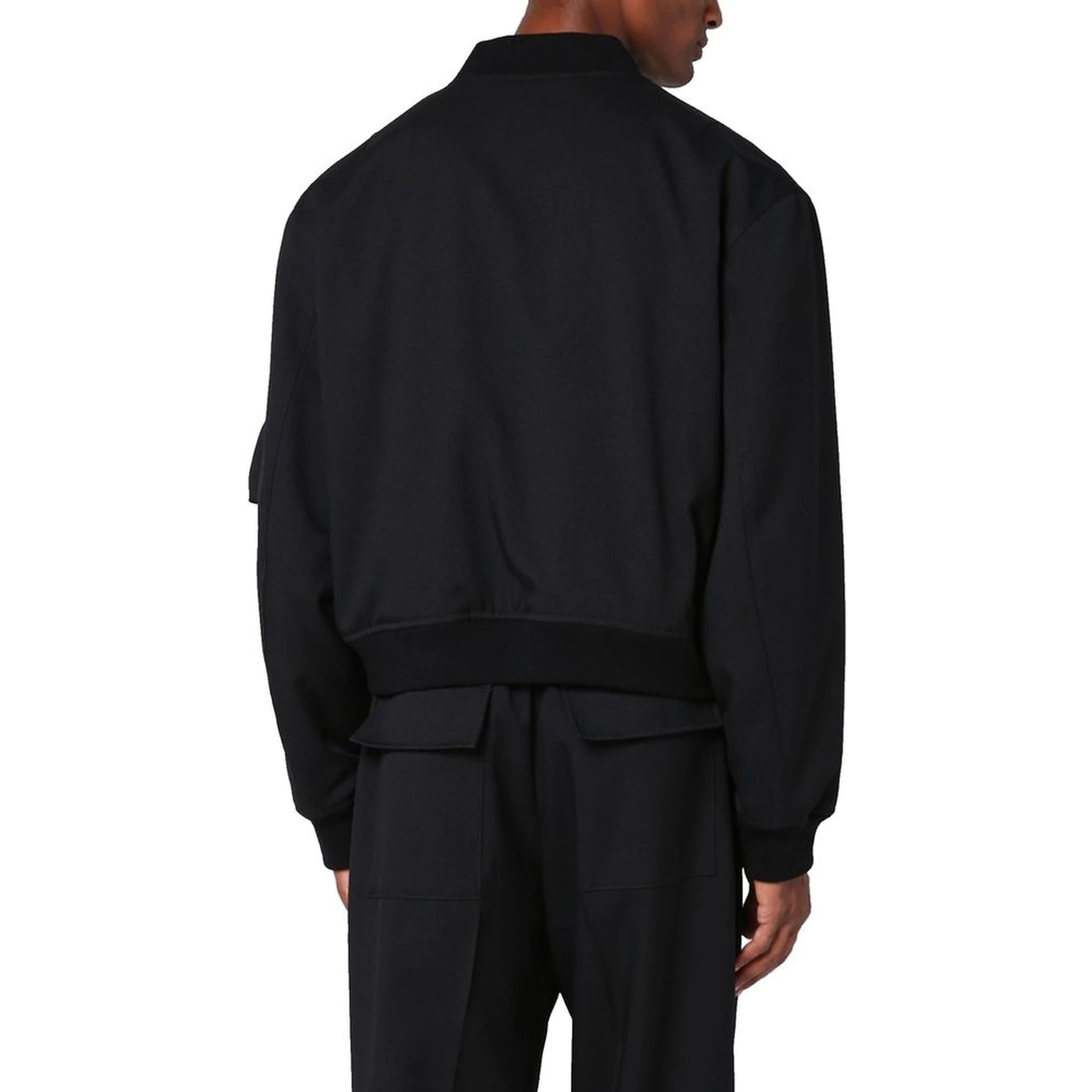 Black Polyester Bomber