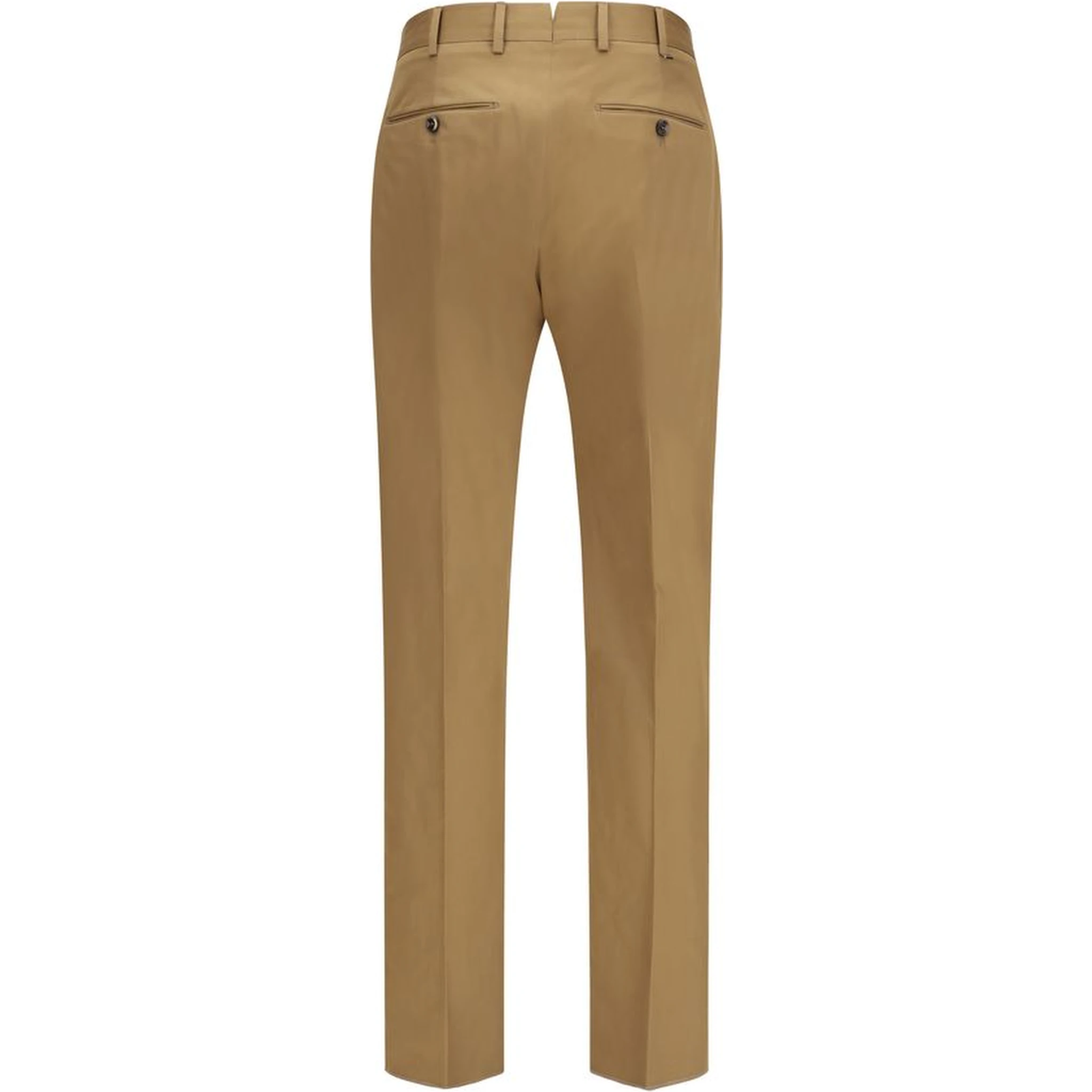 Brown Cotton Casual Pants