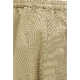 Beige Polyester Casual Pants