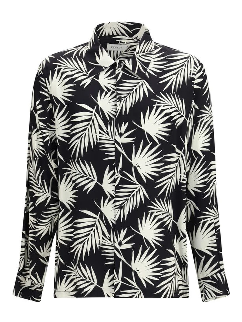 Black Viscose Pattern Shirt
