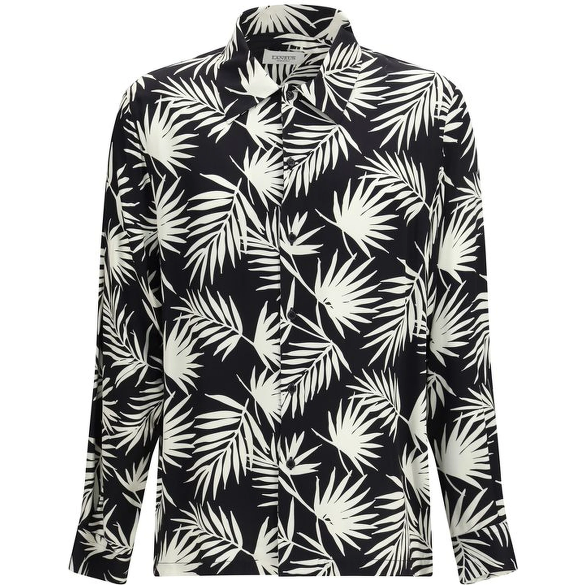 Black Viscose Pattern Shirt
