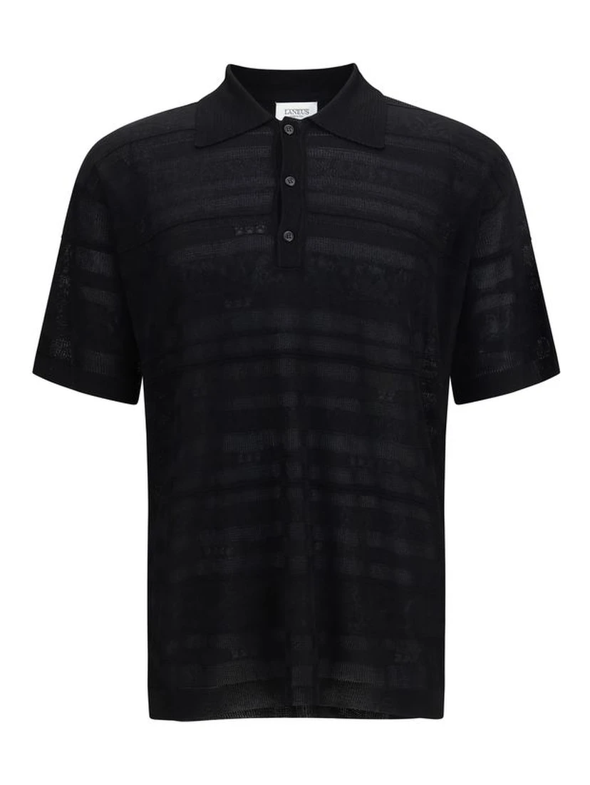 Black Cotton Polo Shirt