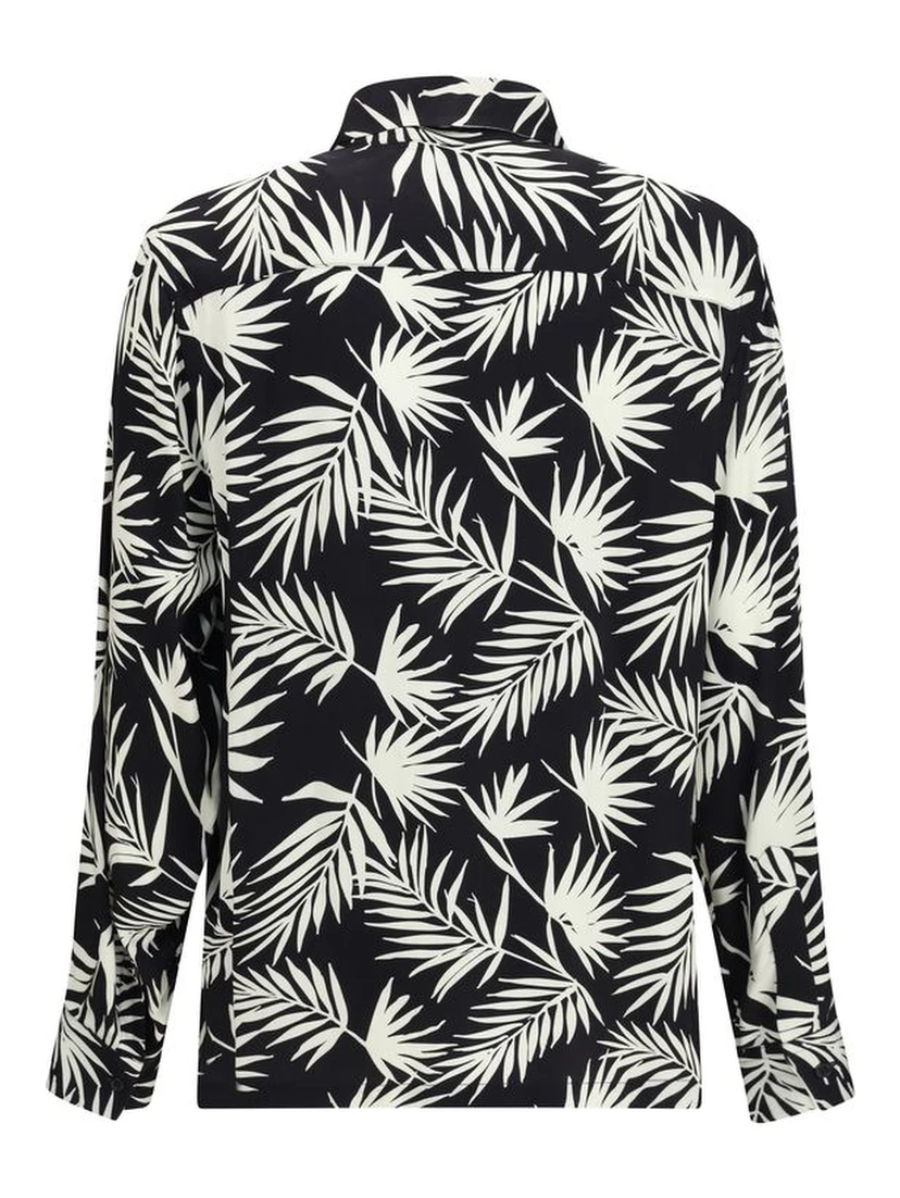 Black Viscose Pattern Shirt