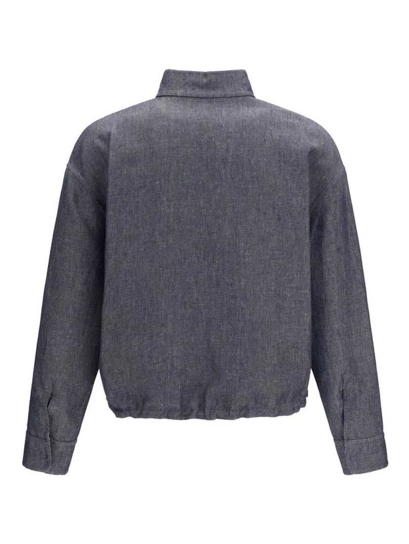 Blue Linen Denim Jacket