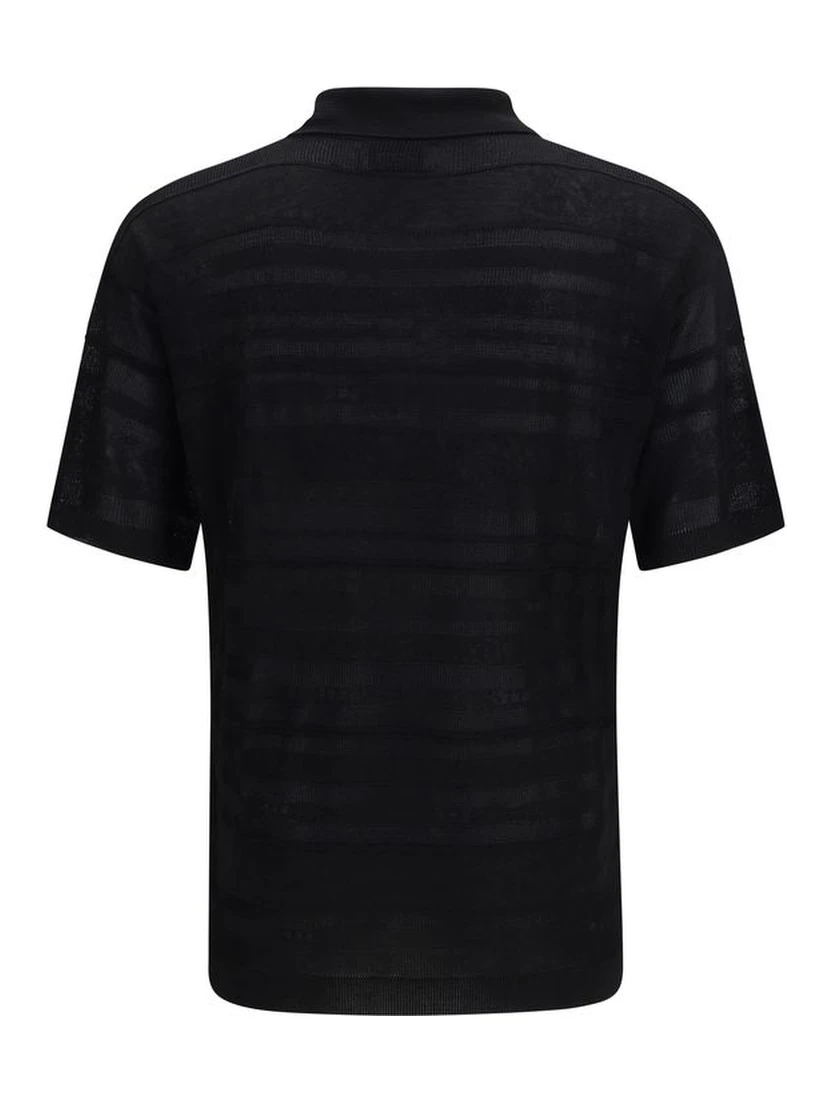 Black Cotton Polo Shirt