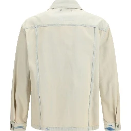 Beige Cotton Denim Jacket