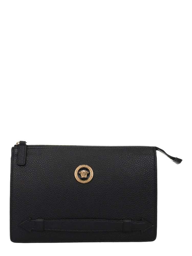 Black Leather Clutch Bag
