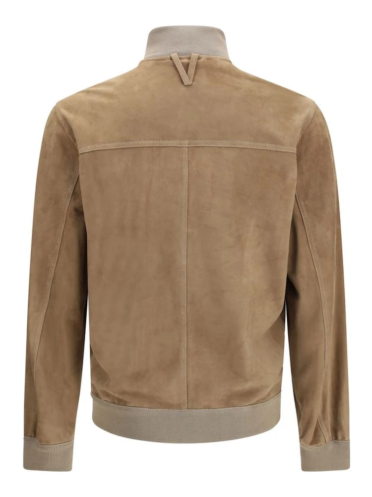 Beige Calf Leather Bos Taurus Bomber alternative