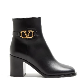 Black Calfskin Ankle Boots