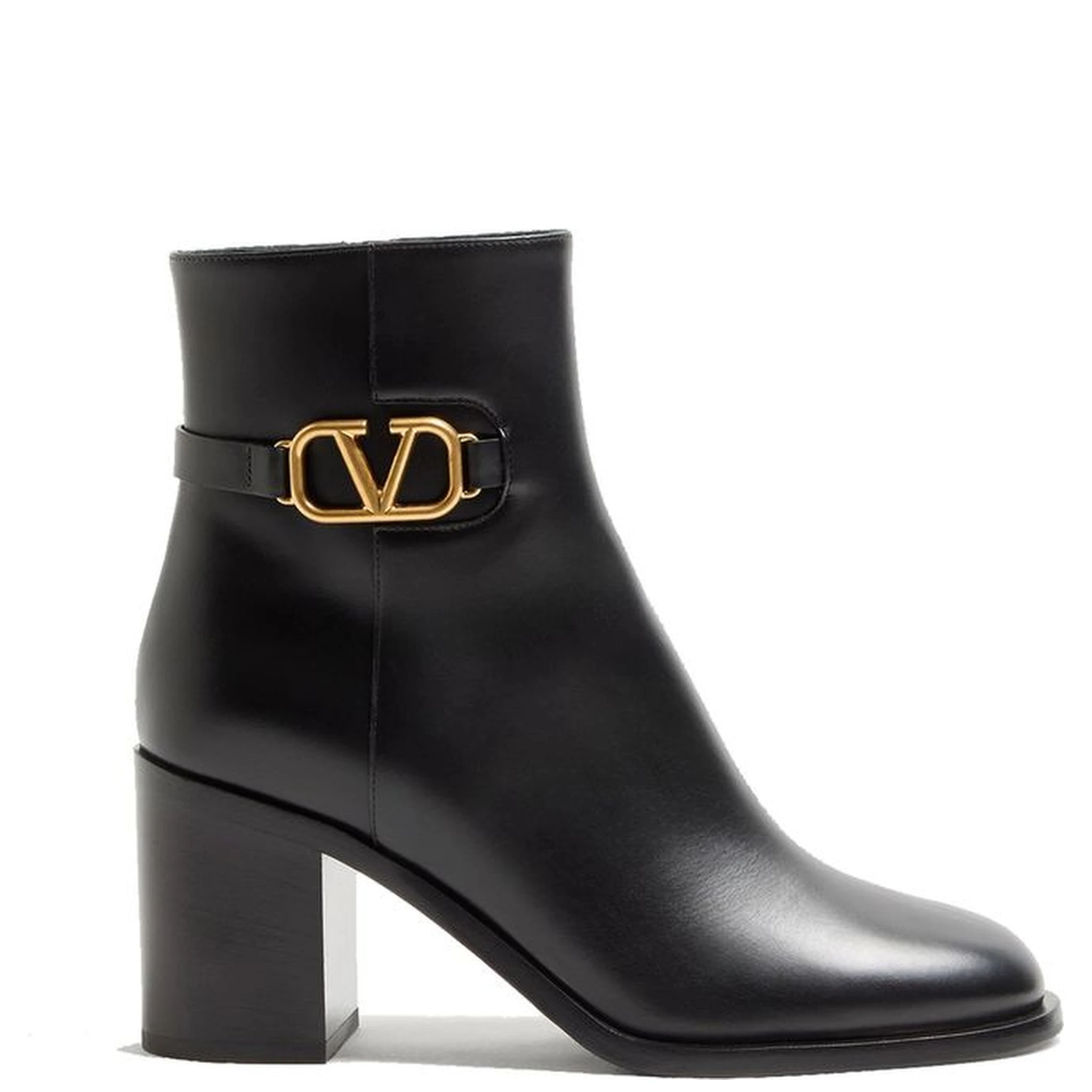 Black Calfskin Ankle Boots