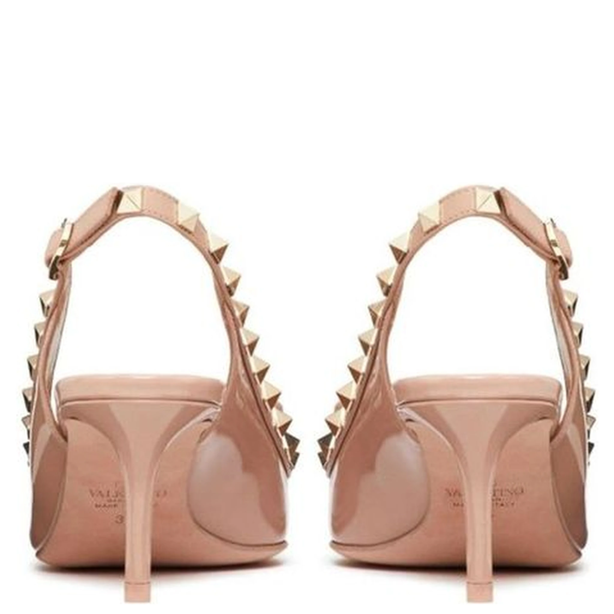 Beige Calfskin High Heel Pumps