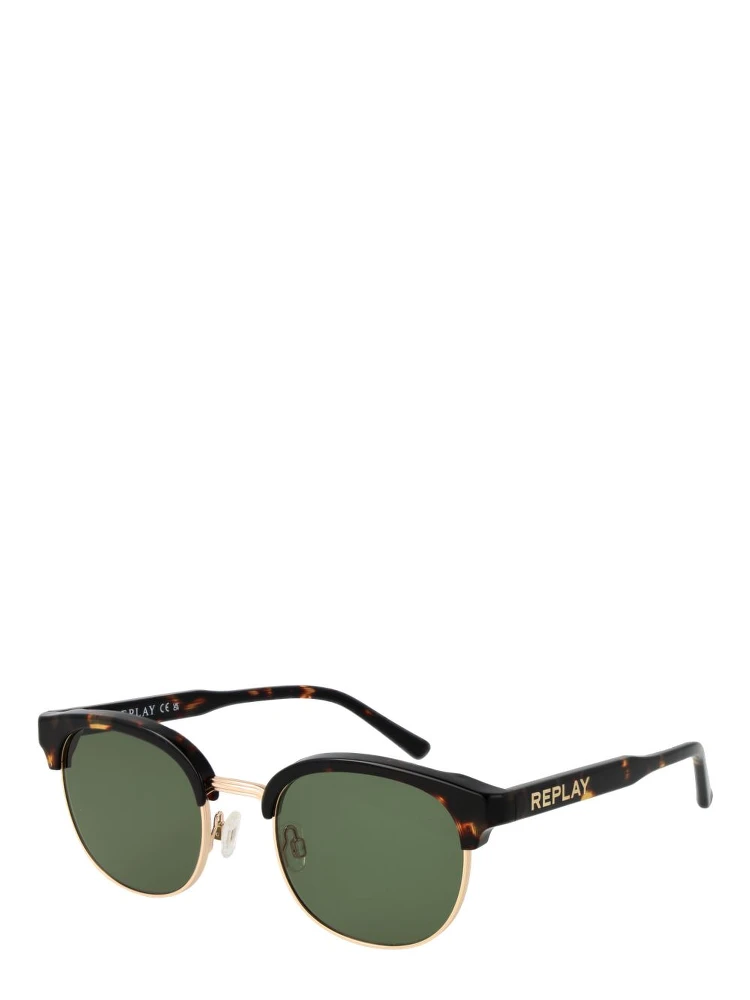Brown Metal Sunglasses