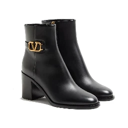 Black Calfskin Ankle Boots