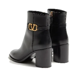 Black Calfskin Ankle Boots