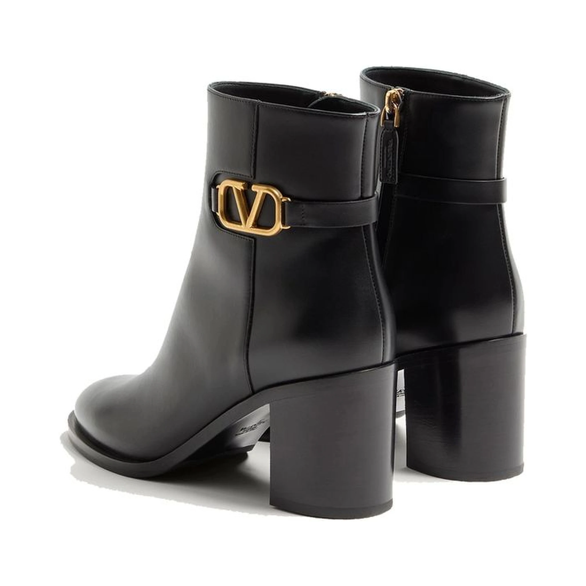 Black Calfskin Ankle Boots