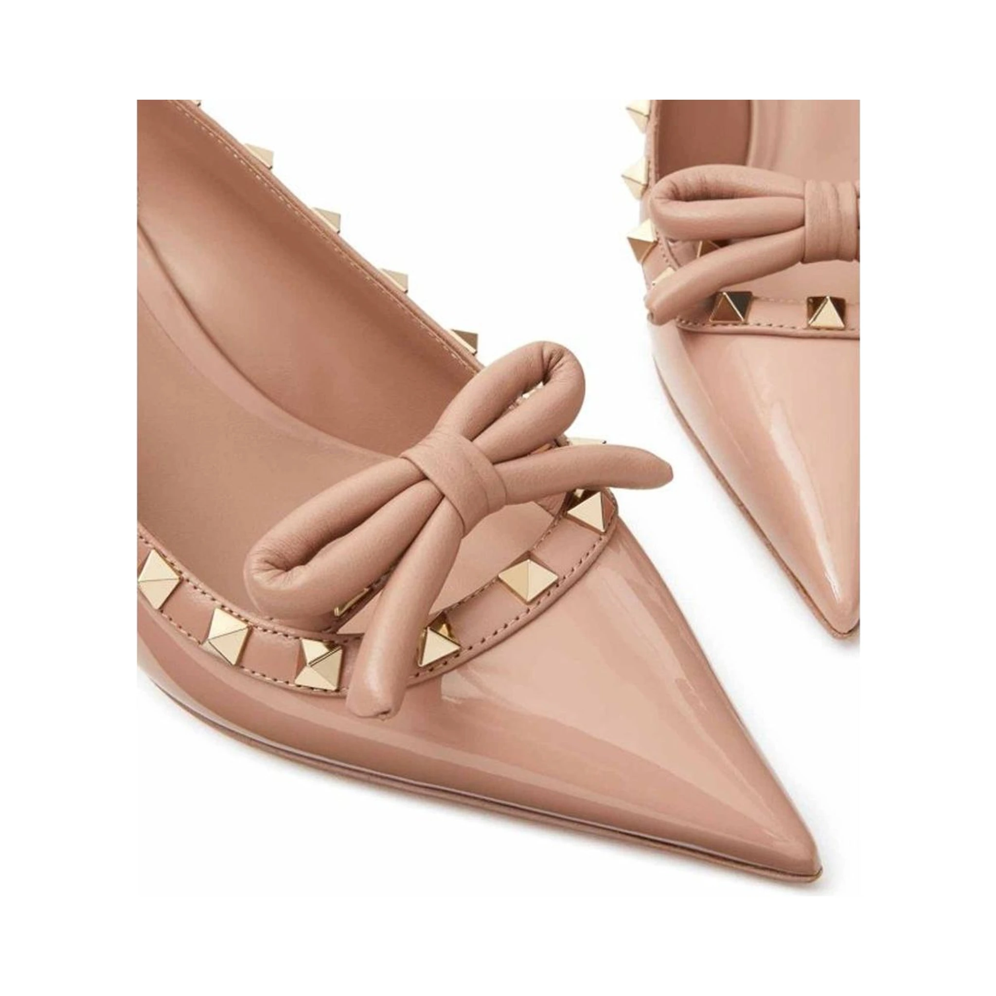 Beige Calfskin High Heel Pumps