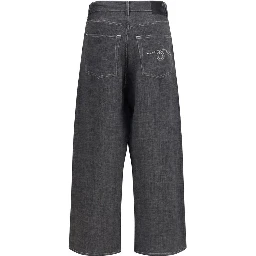 Gray Linen Relaxed Fit Jeans