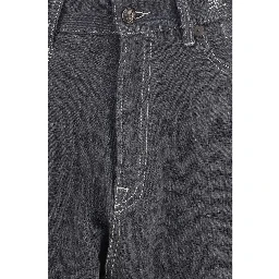 Gray Linen Relaxed Fit Jeans