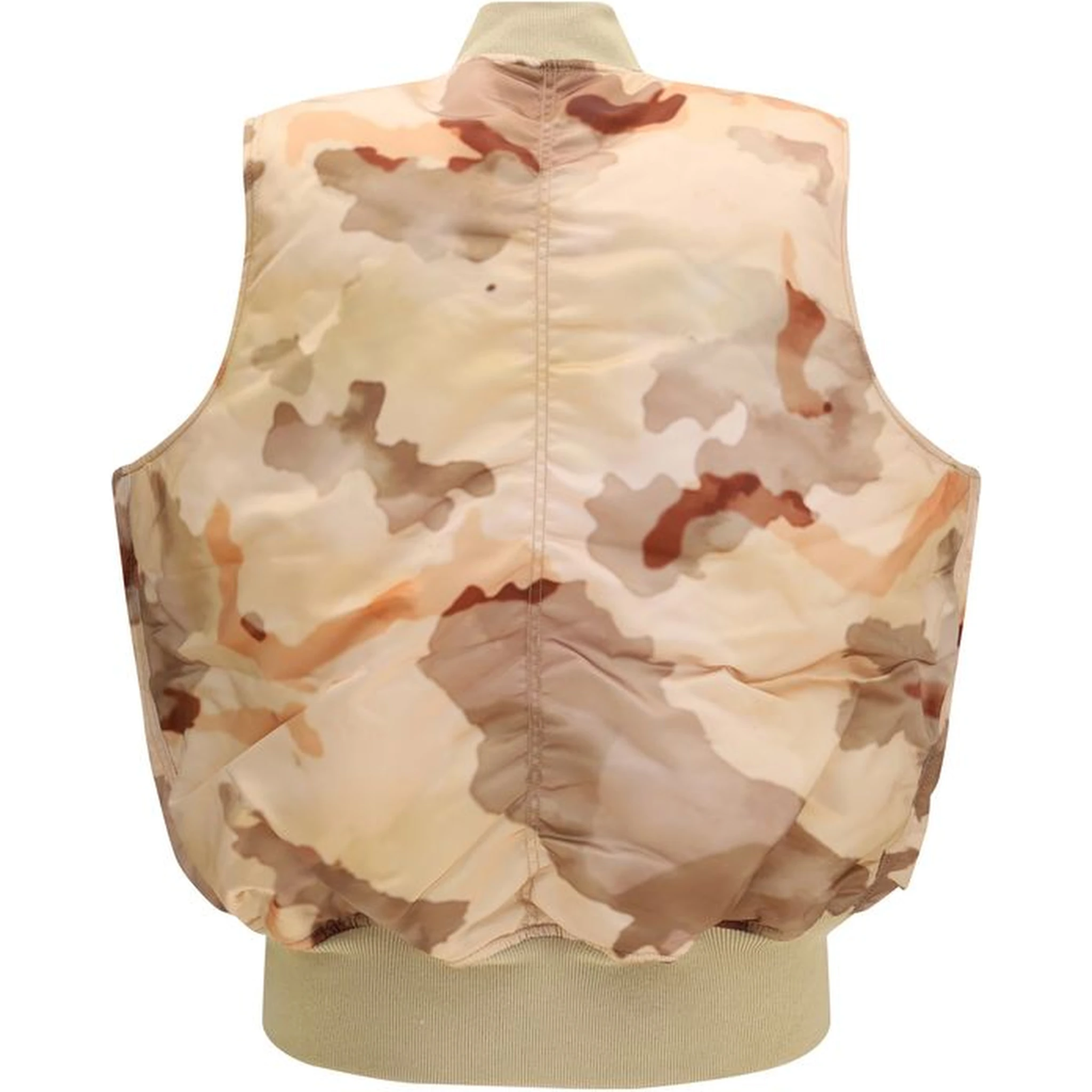 Beige Nylon Biker Jacket