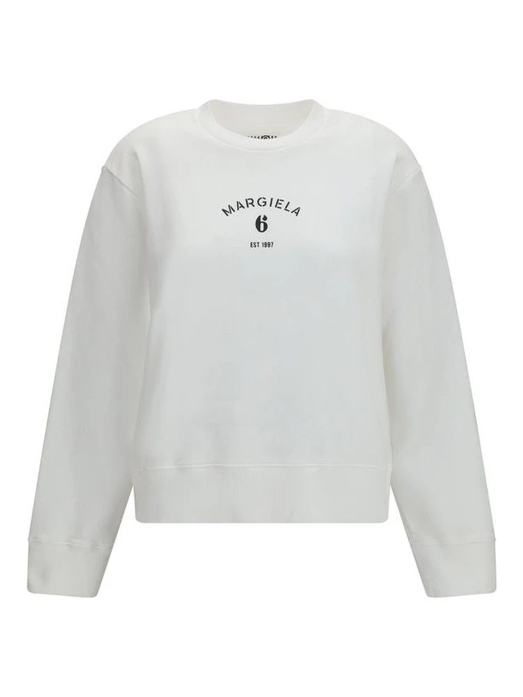 سويت شيرت قطني أبيض