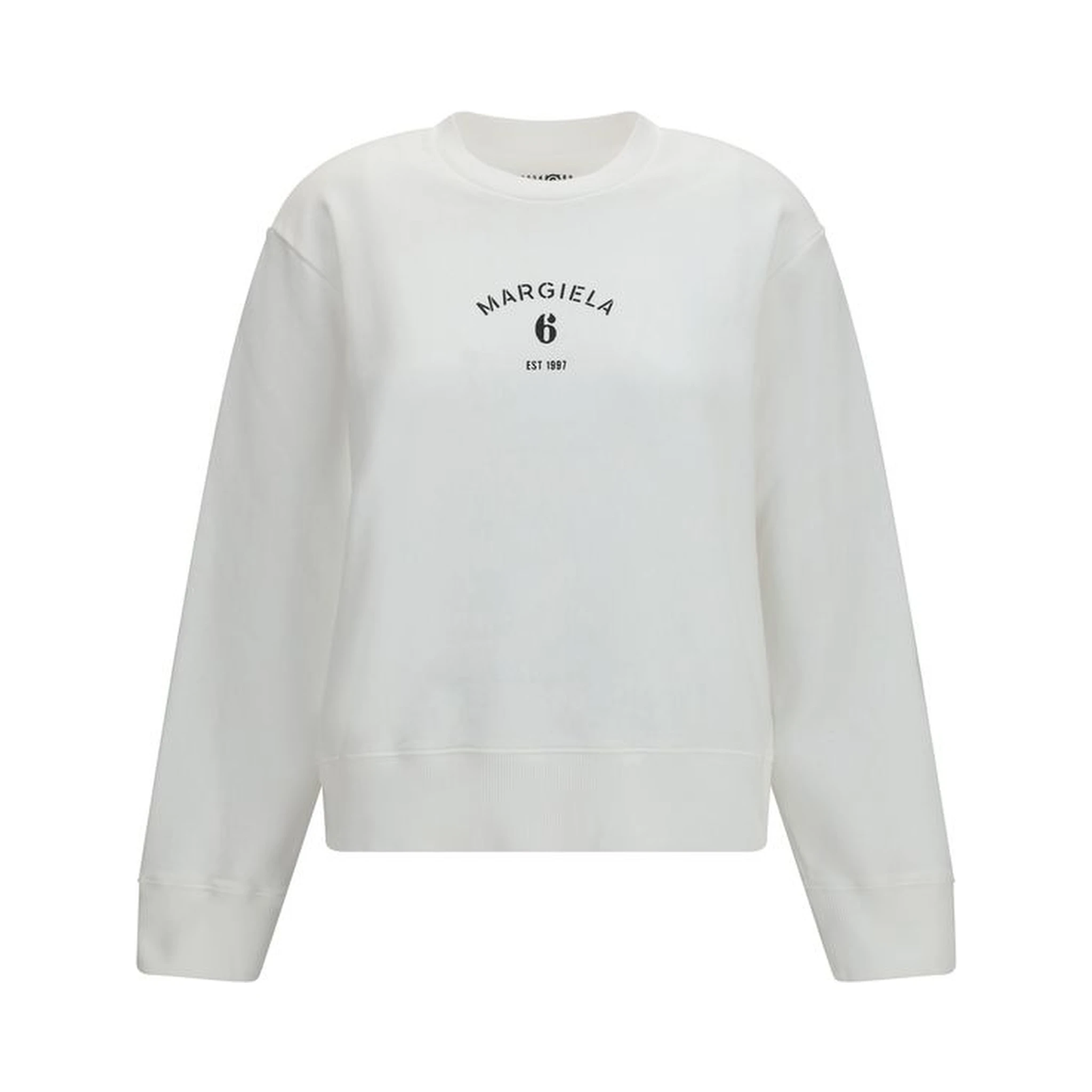 سويت شيرت قطني أبيض