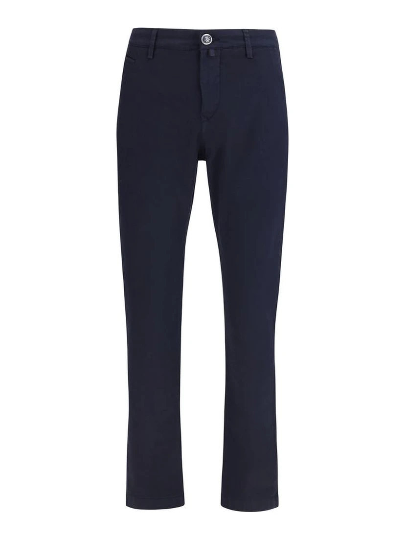 Blue Cotton Chino Pants