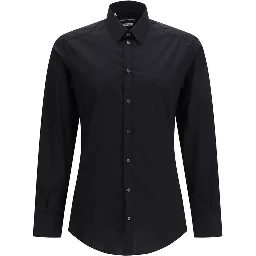 Black Cotton Dress Shirt