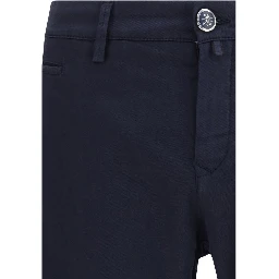 Blue Cotton Chino Pants