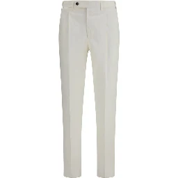 White Cotton Casual Pants