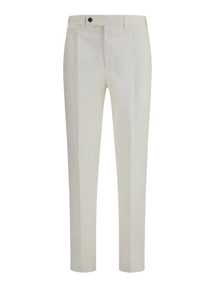 White Cotton Casual Pants