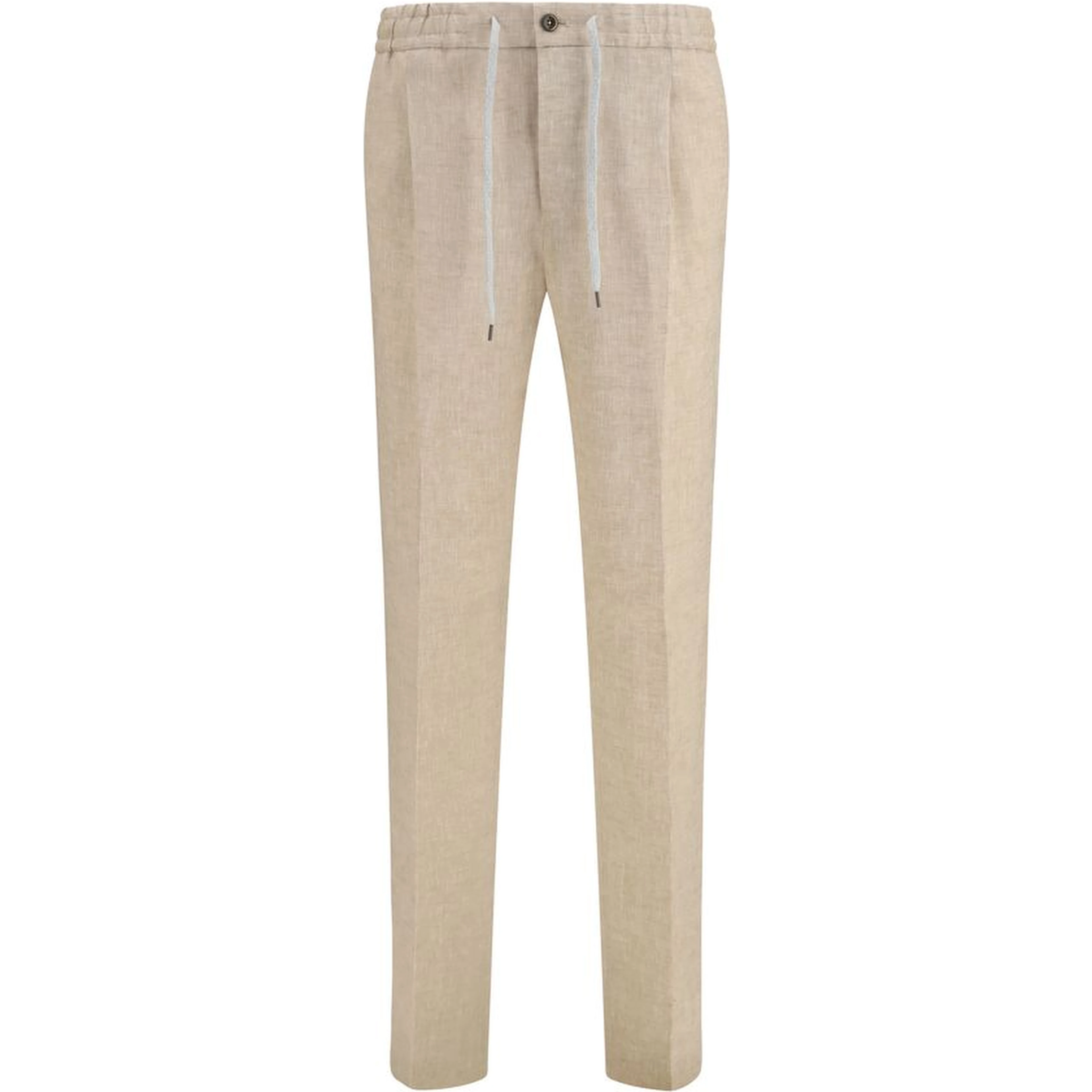 Beige Linen Casual Pants