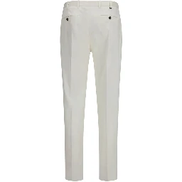 White Cotton Casual Pants