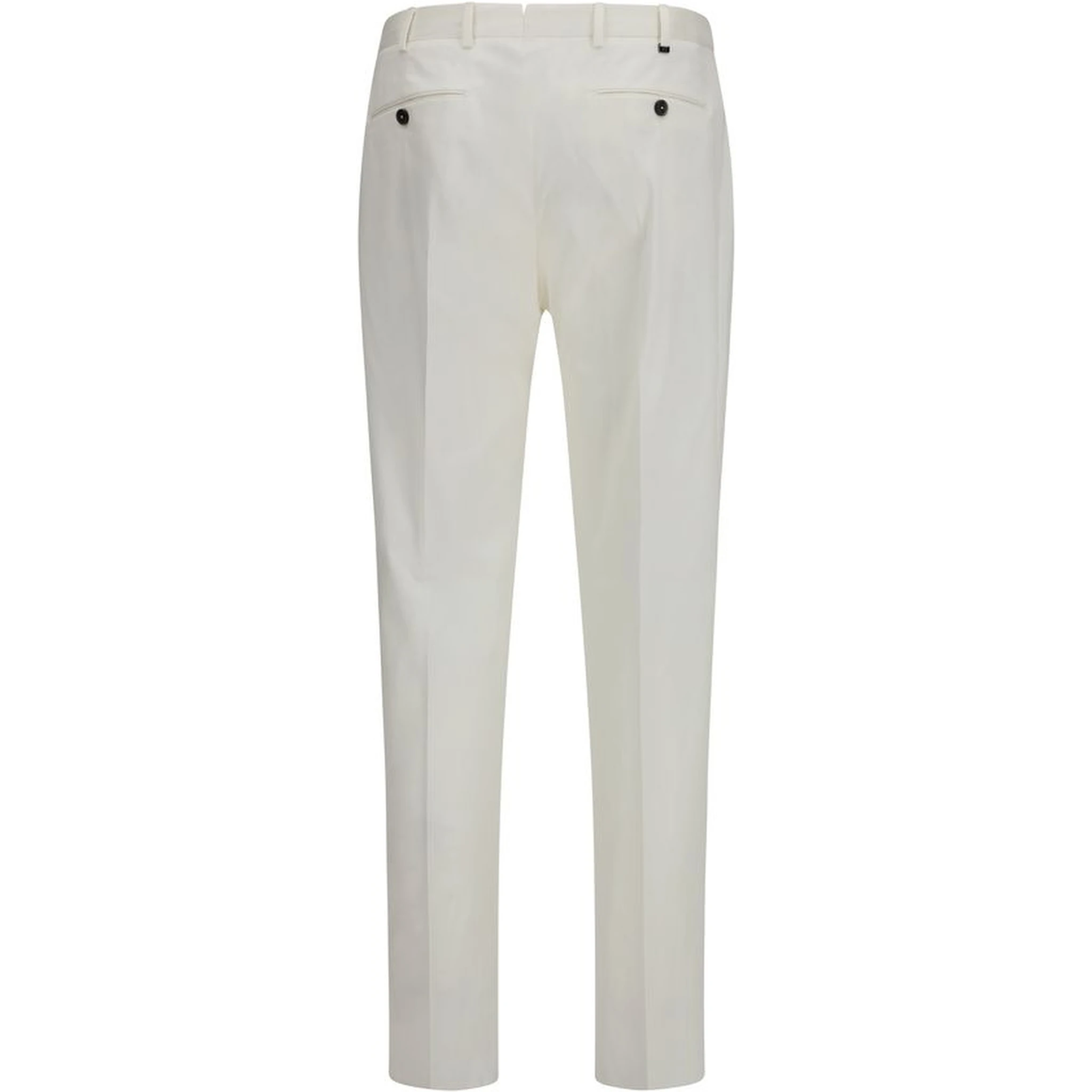 White Cotton Casual Pants