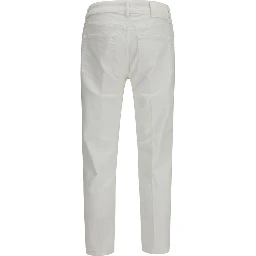 White Cotton Tapered Jeans