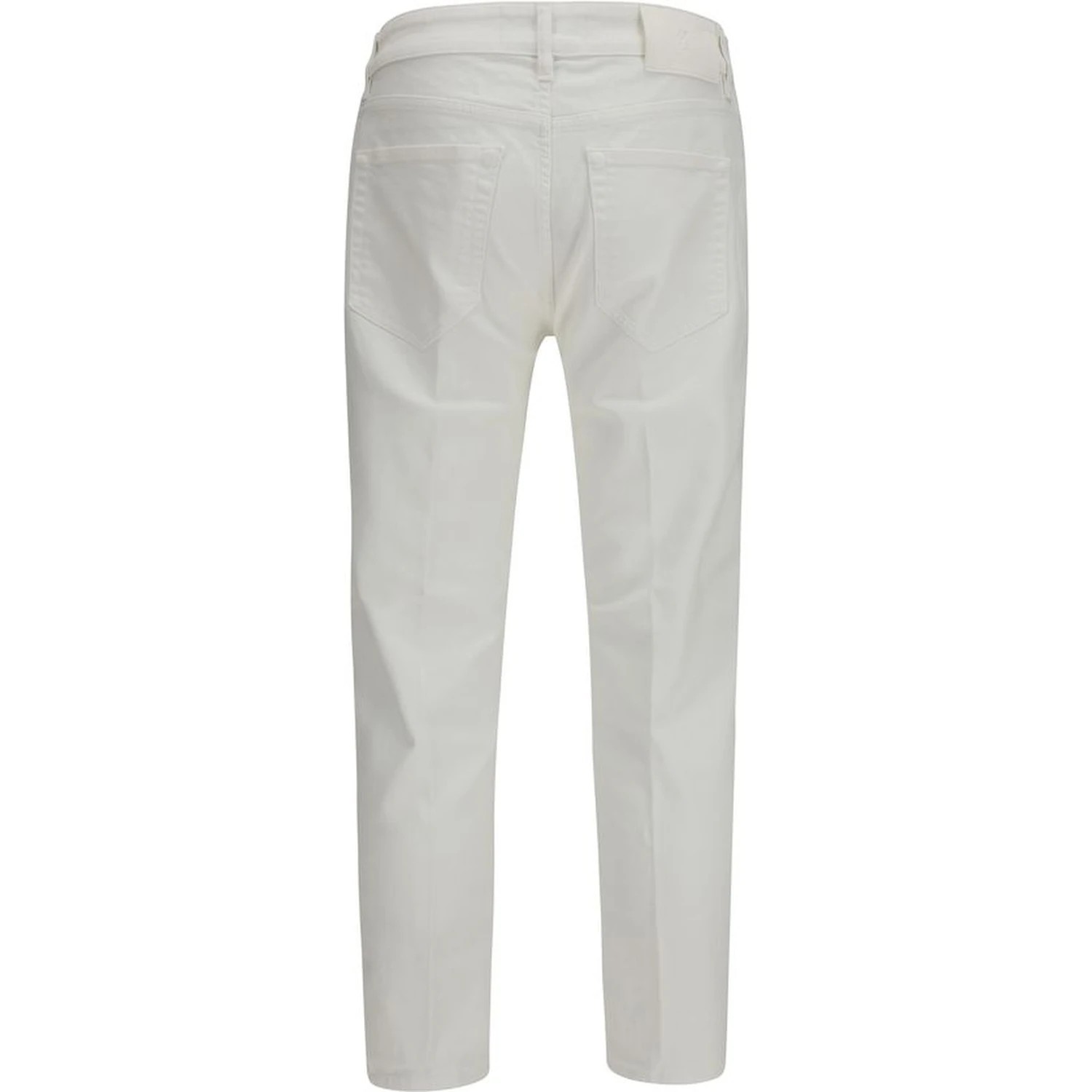 White Cotton Tapered Jeans