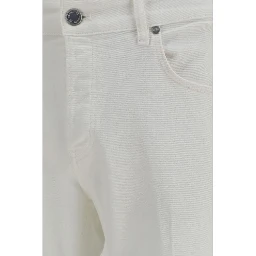 White Cotton Tapered Jeans