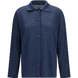 Blue Linen Cardigan