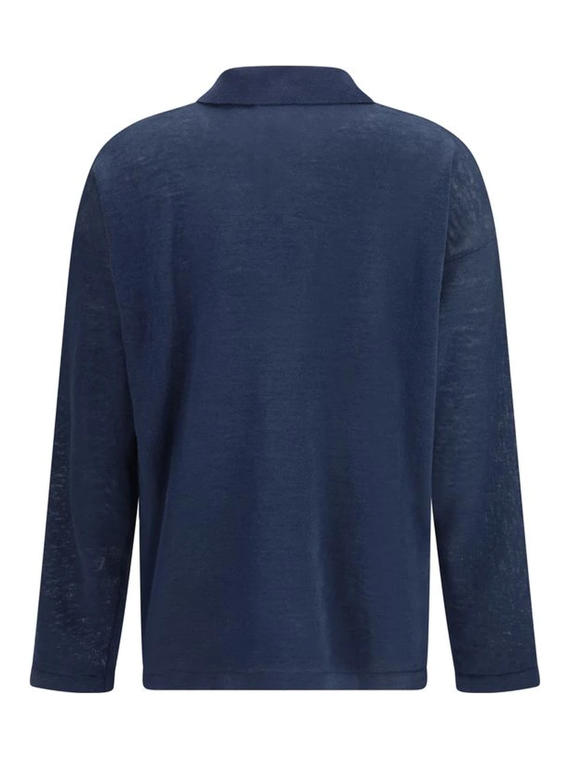 Blue Linen Cardigan