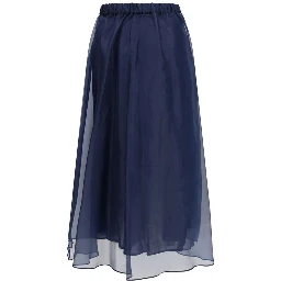 Blue Cotton Long Skirt