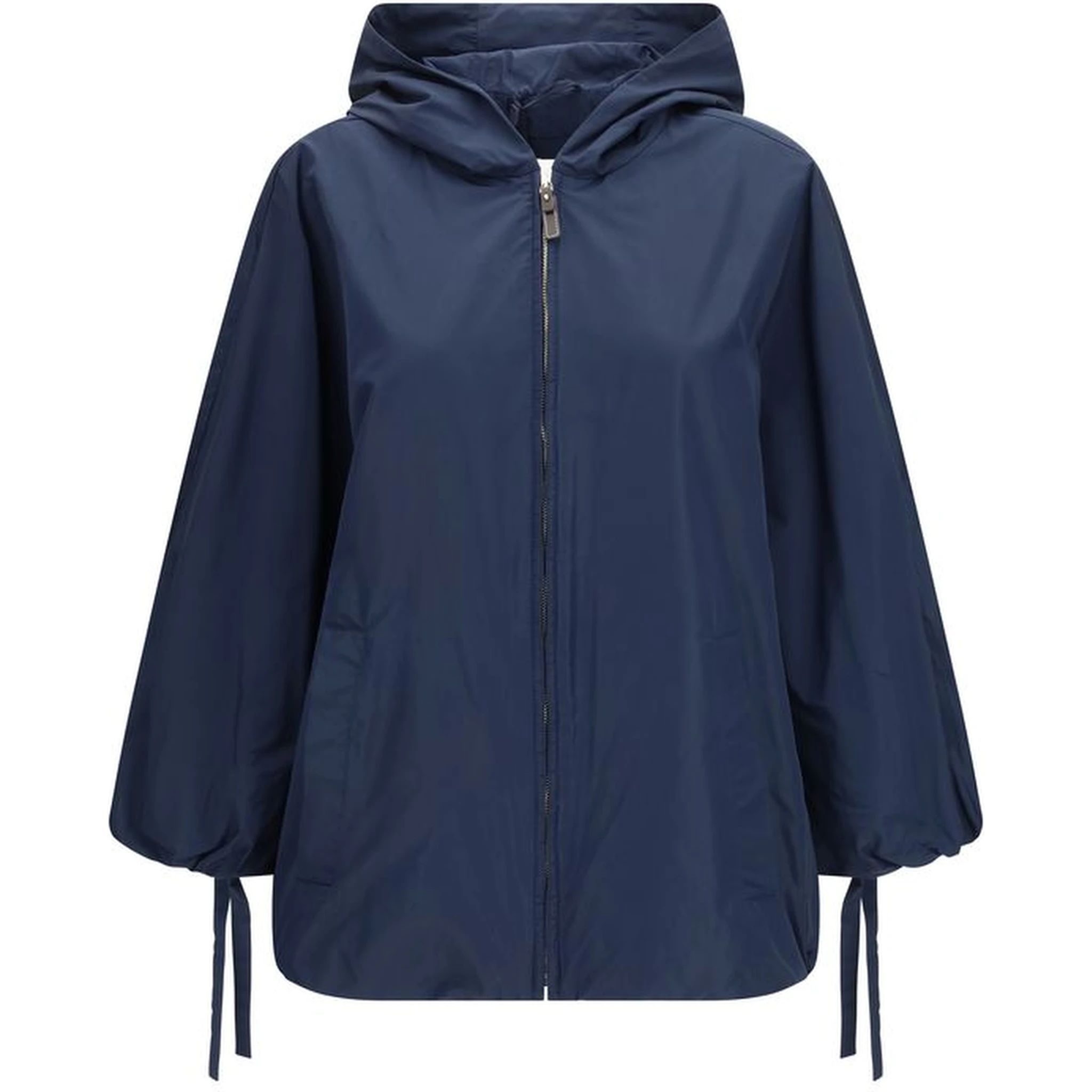 Blue Polyester Trench Coat