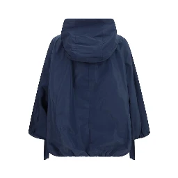 Blue Polyester Trench Coat