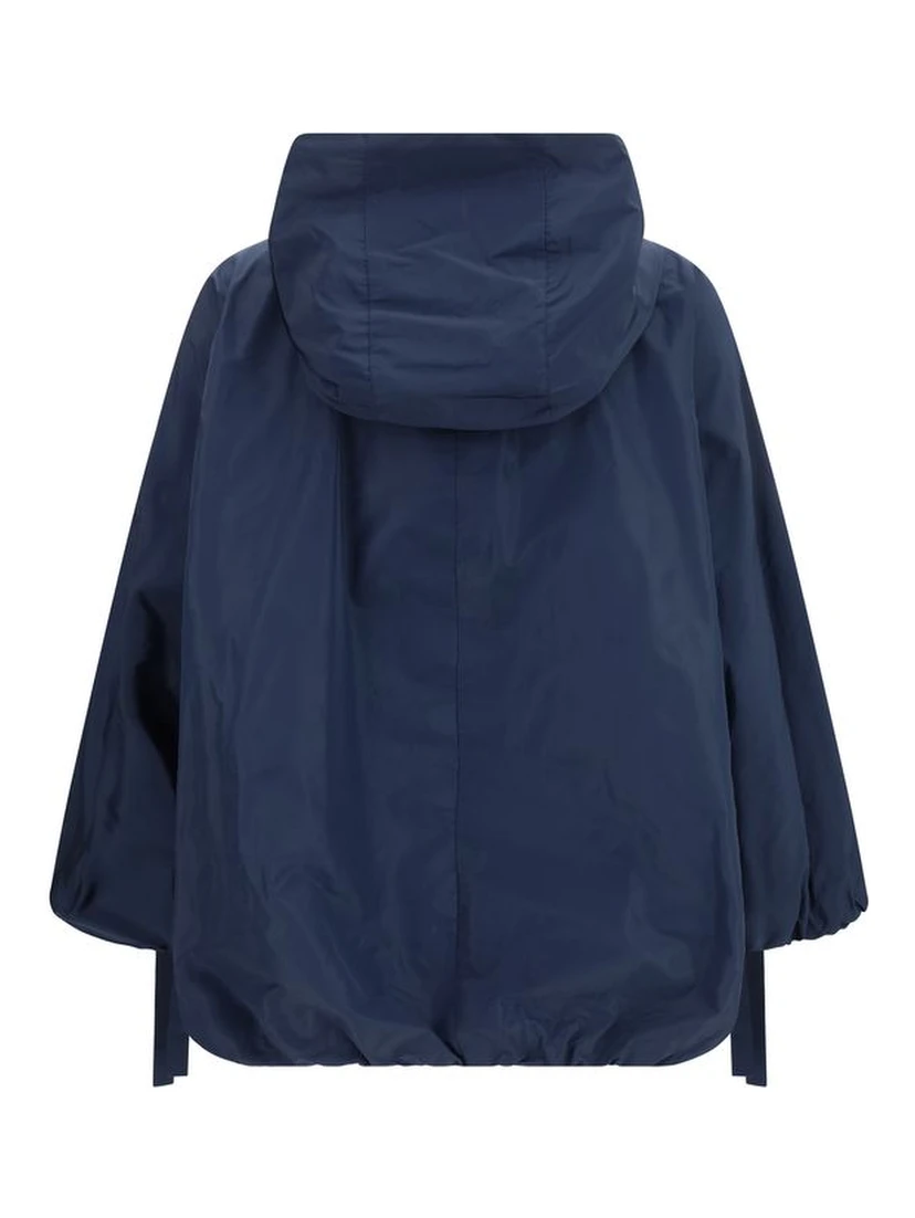 Blue Polyester Trench Coat