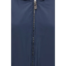 Blue Polyester Trench Coat