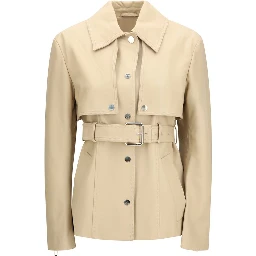 Beige Leather Jacket