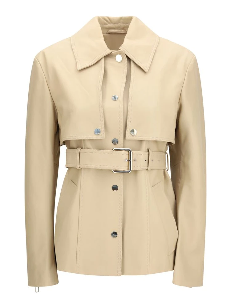 Beige Leather Jacket