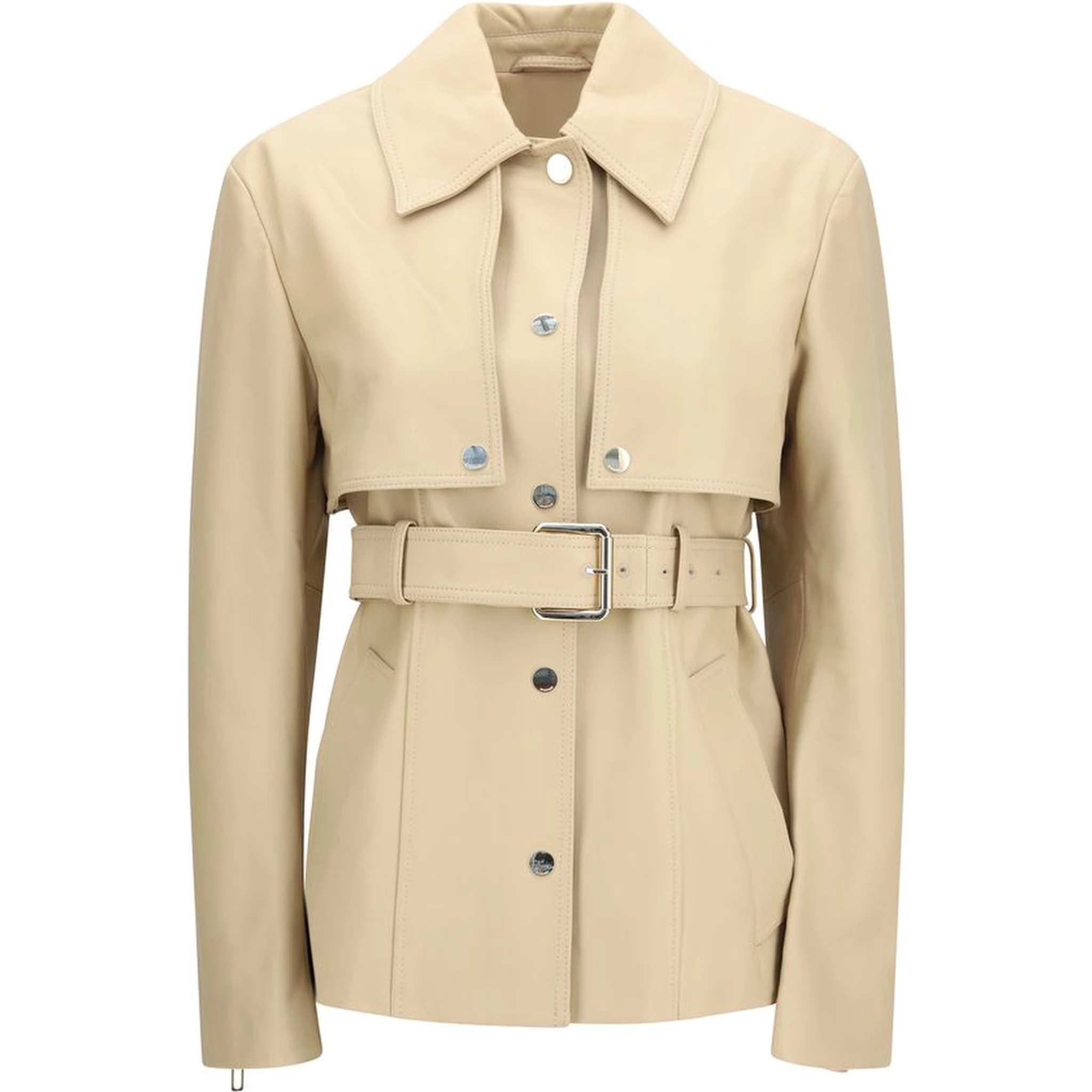 Beige Leather Jacket